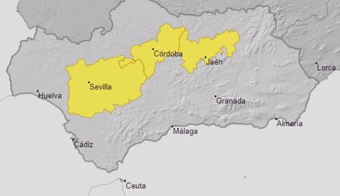 Avisos de nivel amarillo activos por calor para el miércoles 5 de julio en Andalucía