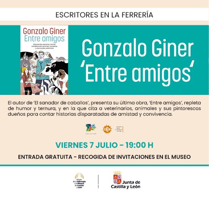 El Museo de la Siderurgia y la Minería de CyL acoge este viernes la presentación de 'Entre amigos', de Gonzalo Giner