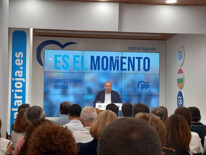 El vicesecretario de Organización del PP, Miguel Tellado, en Logroño