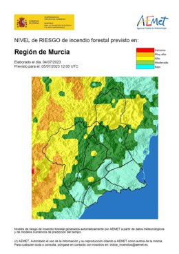 El nivel de riesgo de incendio forestal previsto para hoy miércoles, 5 de julio, es alto en el Altiplano y Noroeste