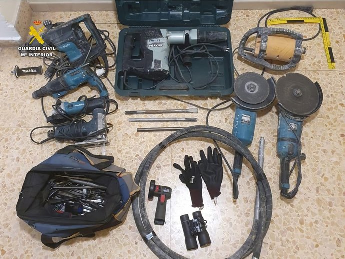 Material intervenido en los robos