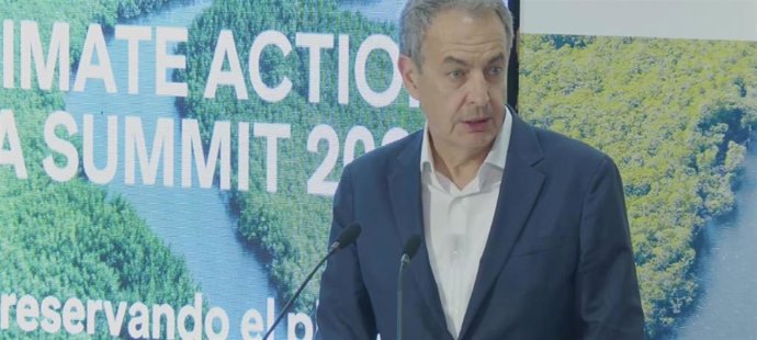José Luis Rodríguez Zapatero, en la inauguración del Climate Action Sevilla Summit 2023 en Fibes.