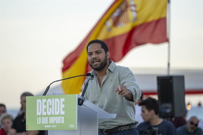 Ignacio Garriga, durante un acto de precampaña electoral de su partido en Barcelona