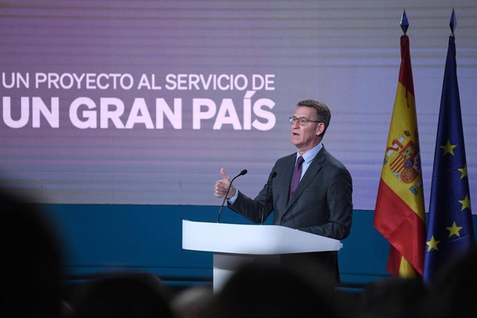 El presidente del Partido Popular y candidato a la Presidencia del Gobierno, Alberto Núñez Feijóo