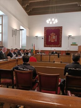 Primera sesión del juicio que se repite en la Audiencia de Granada contra el acusado de matar a una joven en el polígono de Juncaril, en Albolote (Granada). Archivo.