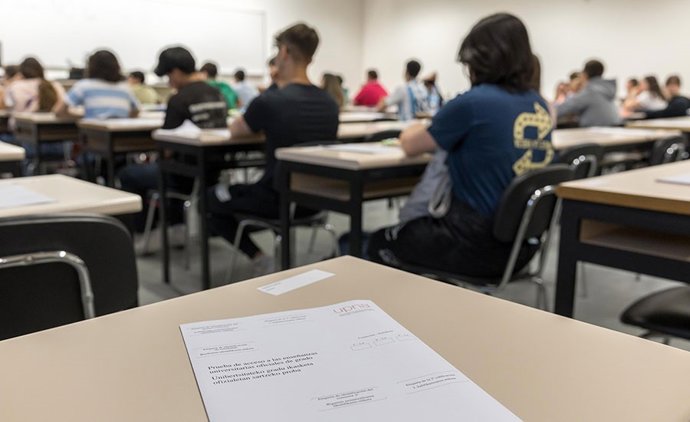 Imagen de la convocatoria ordinaria de la EvAU celebrada en la UPNA.