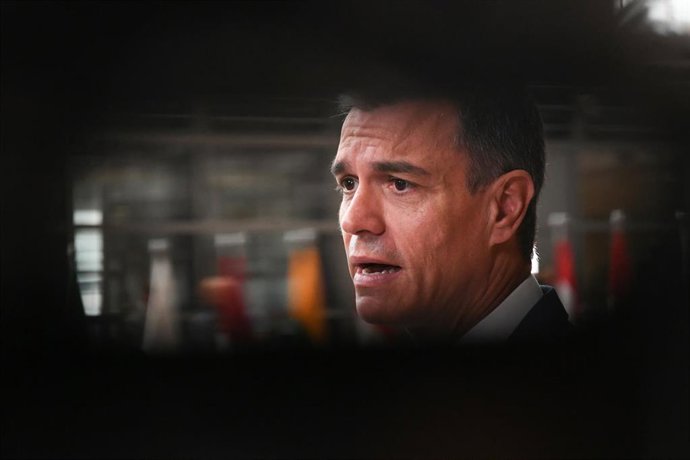 Sánchez, en una comparecencia en Bruselas 