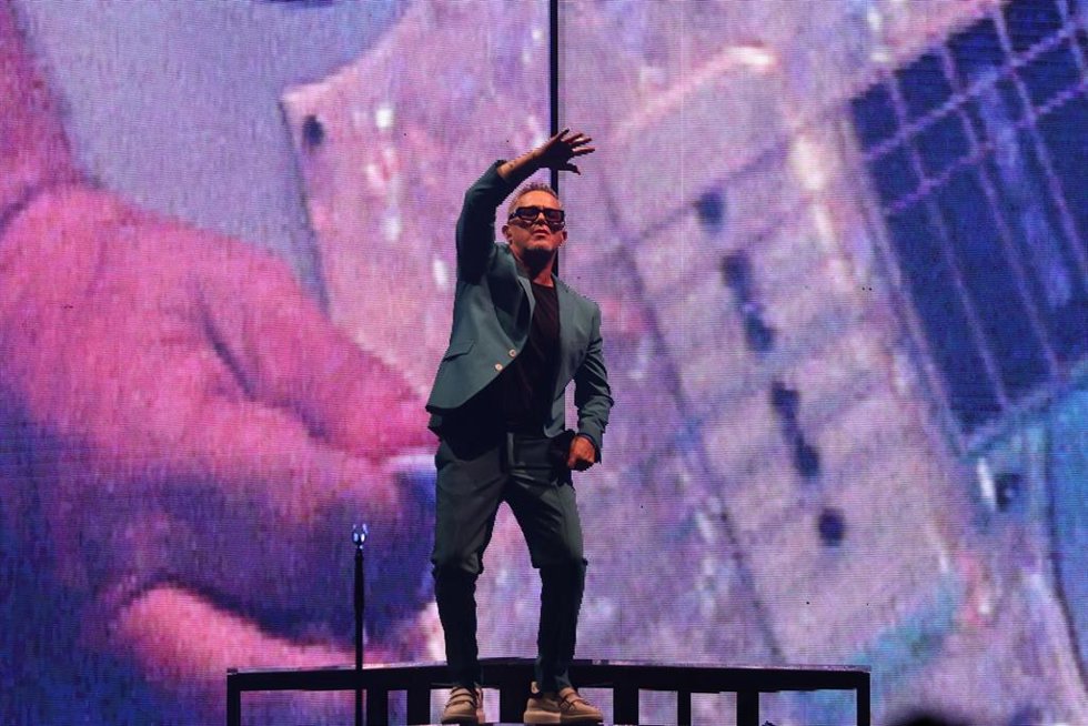 El cantante Alejandro Sanz durante una actuación en el WiZink Center, a 29 de junio de 2023, en Madrid (España). 