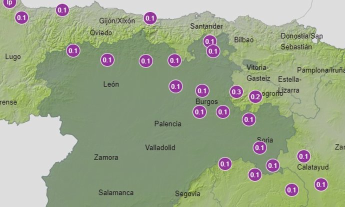 Imagen de la Aemet con la previsión del tiempo de este jueves, 6 de julio