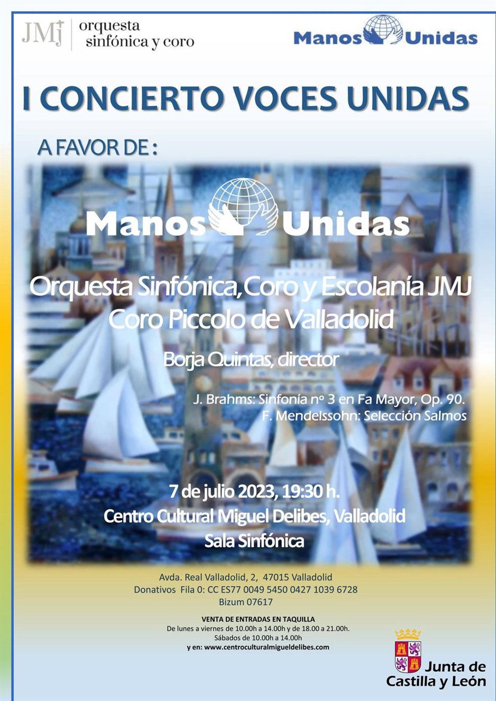 El CCMD acoge este viernes el concierto 'Voces Unidas' a favor de Manos Unidas dirigido por Borja Quintas