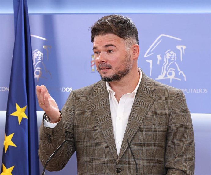 Archivo - El portavoz en el Congreso de Esquerra Republicana, Gabriel Rufián.