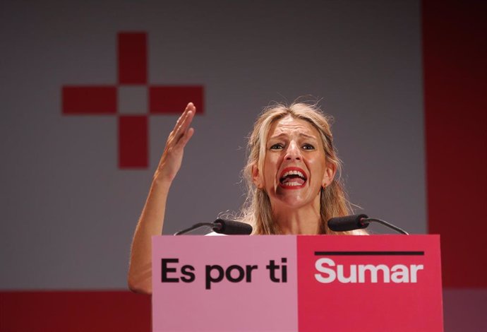 La Ministra De Trabajo Y Candidata De Sumar A La Presidencia Del Gobierno, Yolanda Díaz, Durante Un Acto De Campaña Este Miércoles En Valladolid