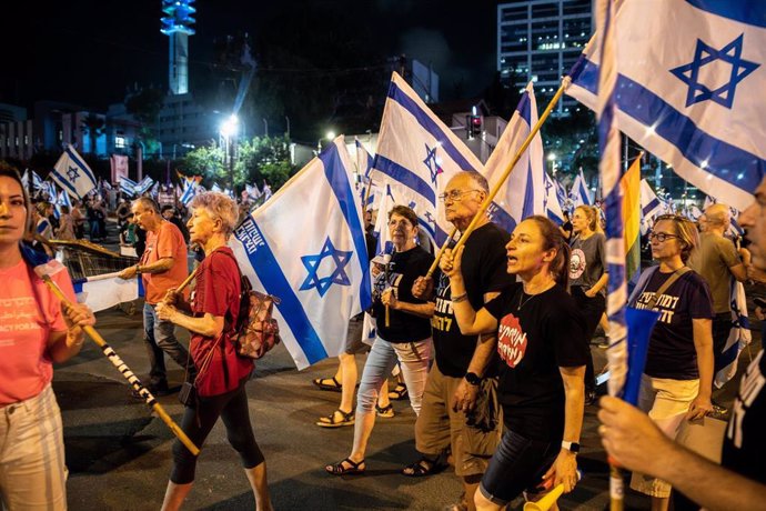Imagen de archivo de las protestas en Tel Aviv.
