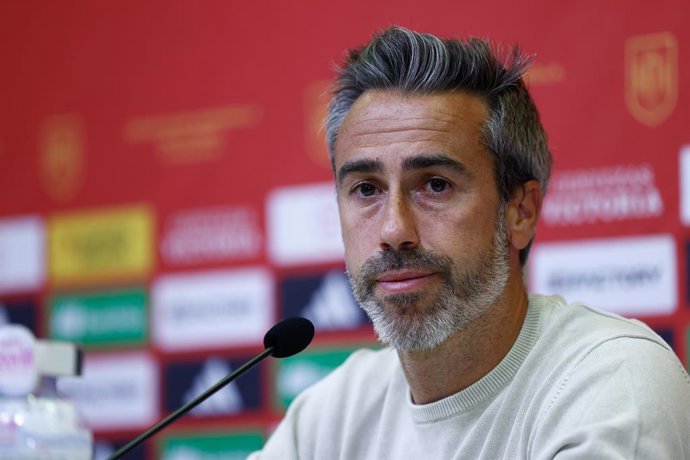 Jorge Vilda, head coach, attends his press conference to give the names of players for the World Women Cup at Ciudad del Futbol on June 30, 2023, in Las Rozas, Madrid, Spain.
