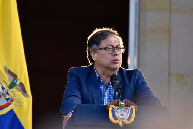 04 July 2023, Colombia, Bogota: Colombian President Gustavo Petro speaks during an event marking the National Day of Religious Freedom. Photo: -/LongVisual via ZUMA Press Wire/dpa