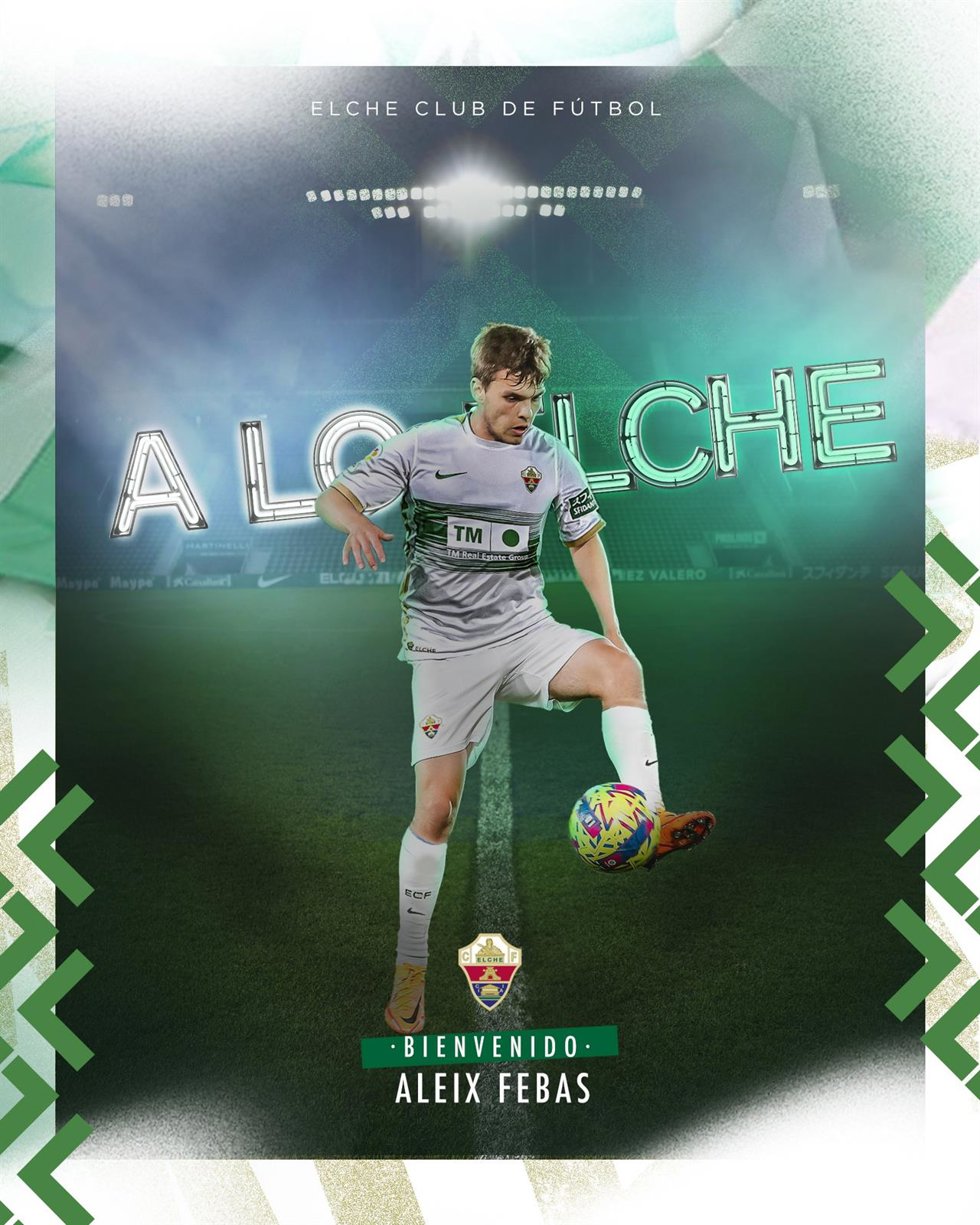 El centrocampista Aleix Febas, primer fichaje del Elche CF para la temporada 2023-24.