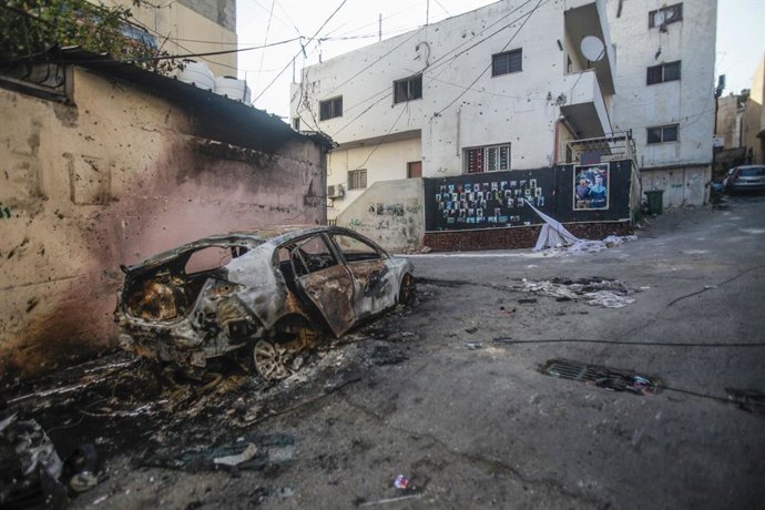 Daños materiales tras el fin de la operación militar llevada a cabo por el Ejército de Israel en la ciudad de Yenín, en el norte de Cisjordania