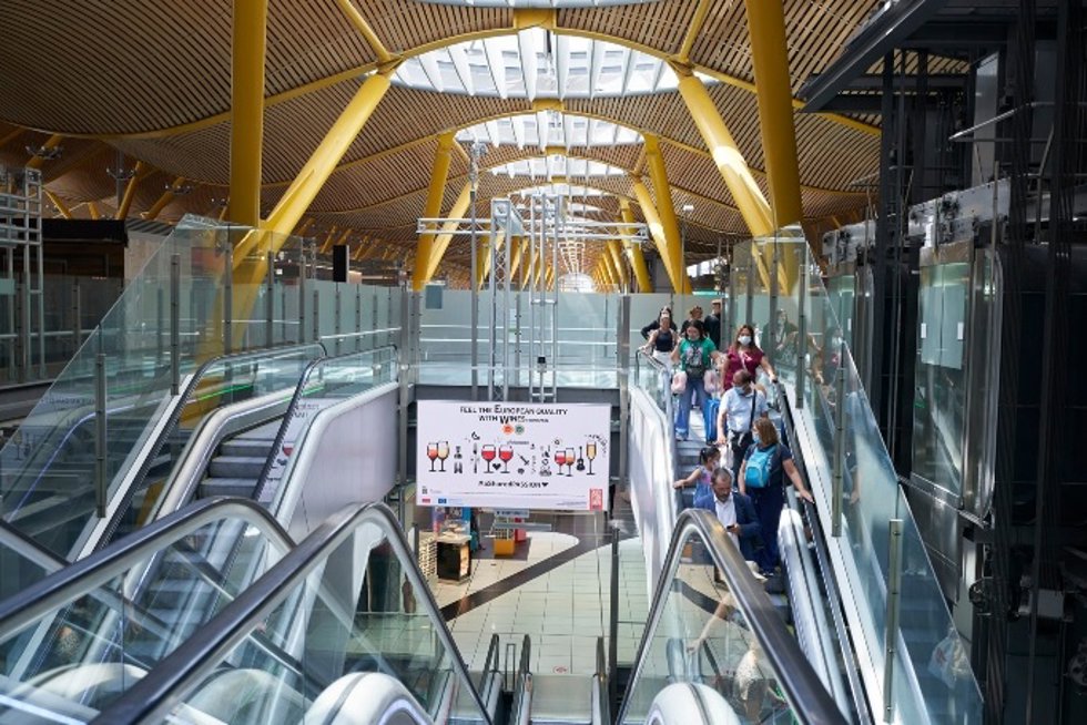 Los vinos de España y Portugal inician una campaña de publicidad en aeropuertos de ambos países por dos millones.