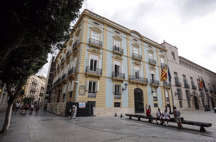 Fachada de la Diputación de Valencia donde se ha celebrado un pleno, a 6 de julio de 2023.