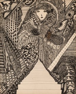 Archivo - Dibuix 'Sense títol' de l'artista Madge Gill