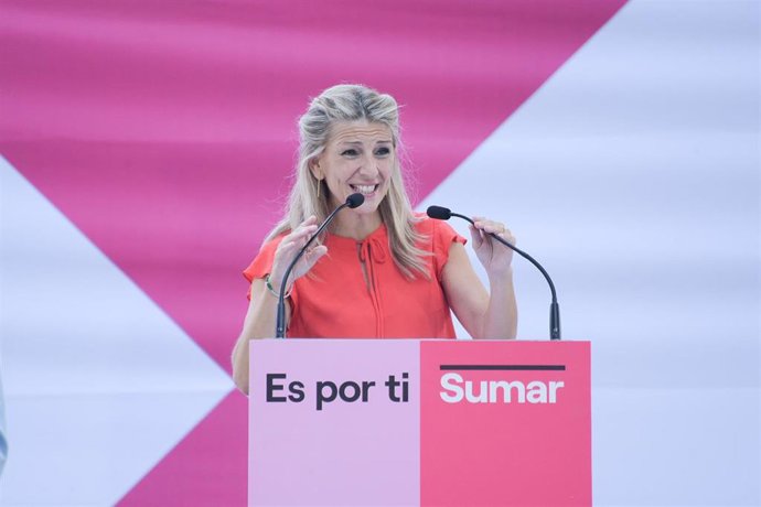 La vicepresidenta segunda del Gobierno, ministra de Trabajo y candidata de Sumar a la Presidencia del Gobierno, Yolanda Díaz