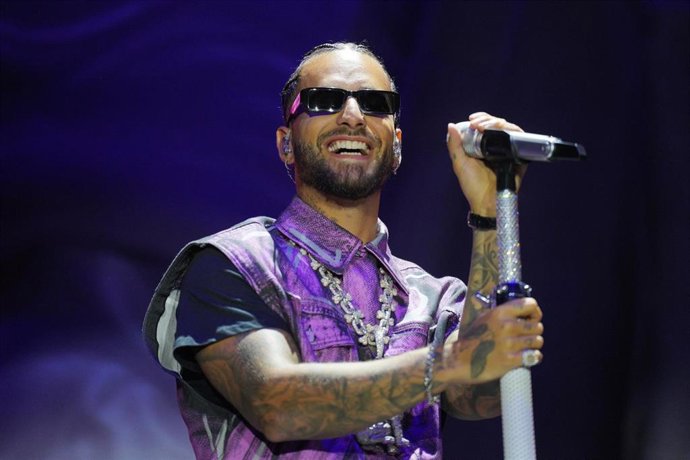 El cantante Maluma durante una actuación en el festival de O Son do Camiño, a 16 de junio de 2023, en Santiago de Compostela, A Coruña, Galicia (España).