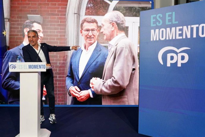 El coordinador general del PP y candidato número uno de la formación por Málaga al Congreso, Elías Bendodo,en la inicio de campaña.