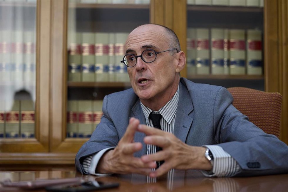 El nuevo fiscal contra delitos de odio y discriminación, Miguel Ángel Aguilar, durante una entrevista para Europa Press, a 6 de julio de 2023, en Madrid (España). 
