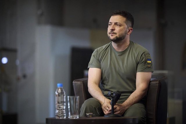 El presidente de Ucrania, Volodimir Zelenski, durante su visita oficial a Bulgaria