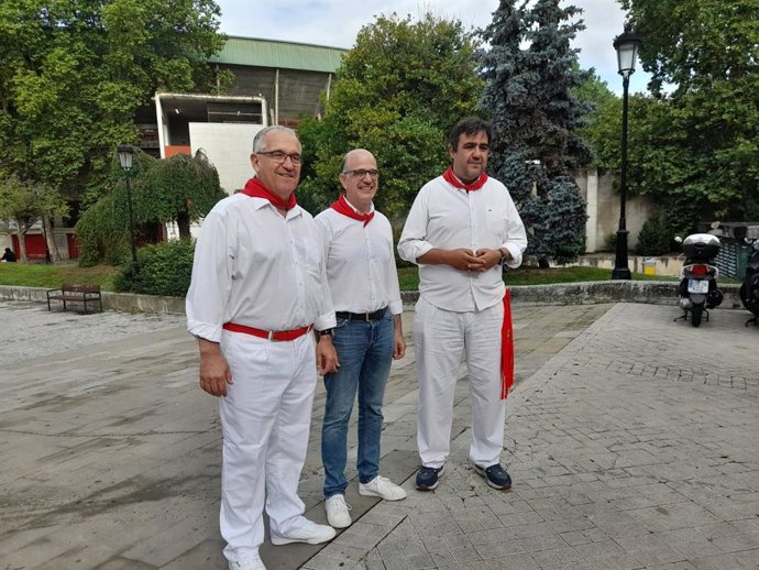 I-D, Enrique Maya, Alberto Catalán y Mario Fabo, candidatos de UPN a las Cortes Generales en las elecciones del 23 de julio.