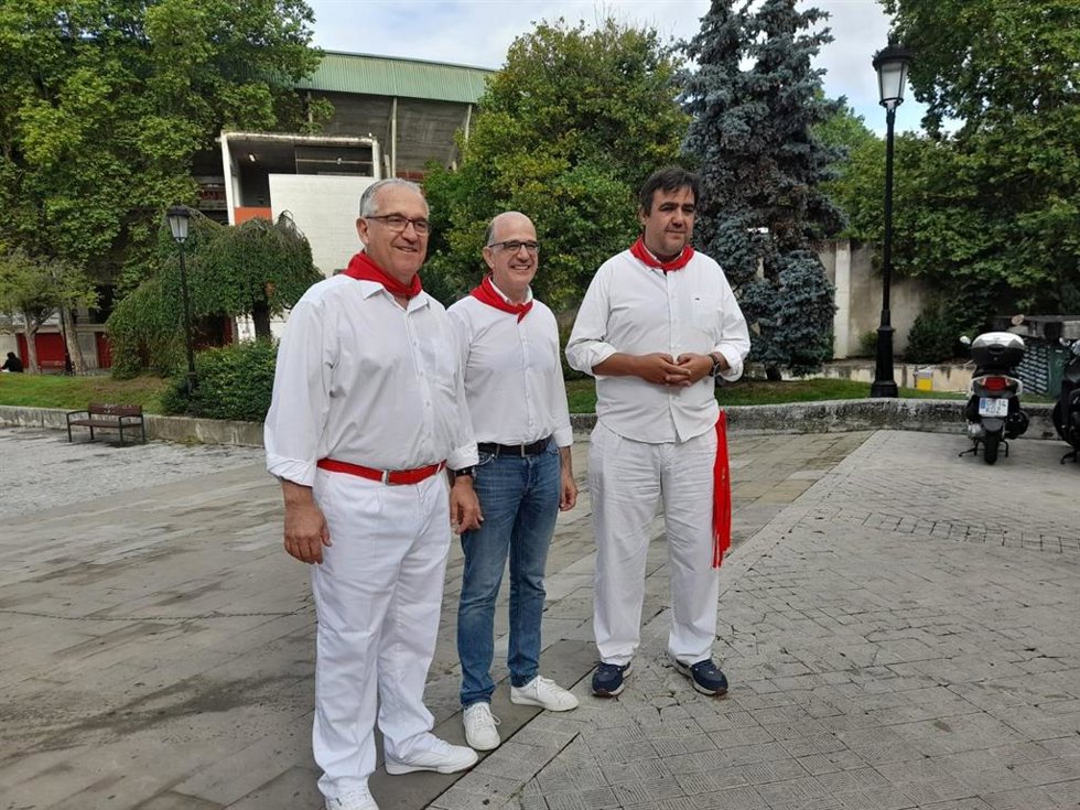I-D, Enrique Maya, Alberto Catalán y Mario Fabo, candidatos de UPN a las Cortes Generales en las elecciones del 23 de julio.