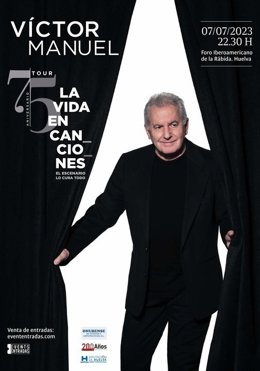 Cartel del concierto de Víctor Manuel en el Foro Iberoamericano de La Rábida.