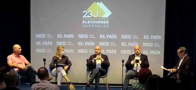 Imagen del debate de los cabezas de lista de PSPV, PP, Vox y Sumar-Compromís al Congreso de los Diputados.