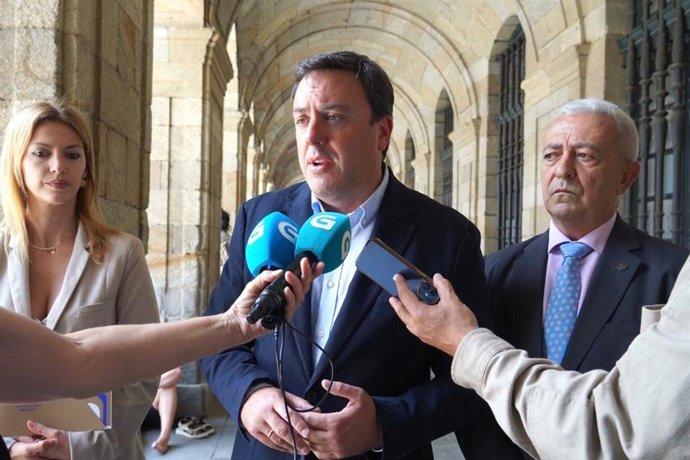 El secretario xeral del PSdeG, Valentín González Formoso, en declaraciones a los medios