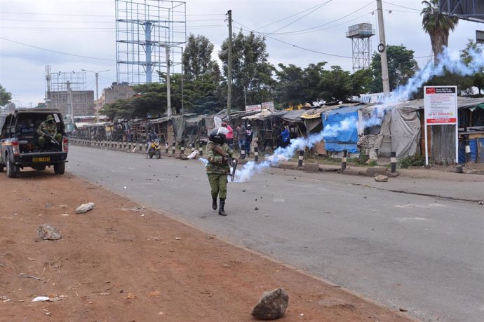 Imagenes de protestas del viernes en Kenia con motivo de la conmemoración del Saba Saba