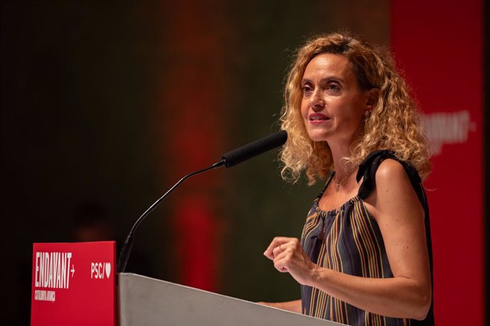 La candidata del PSC a Catalunya el 23J, Meritxell Batet, intervé en l'acte d'inici de campanya electoral del PSC, en l'Auditori Axa