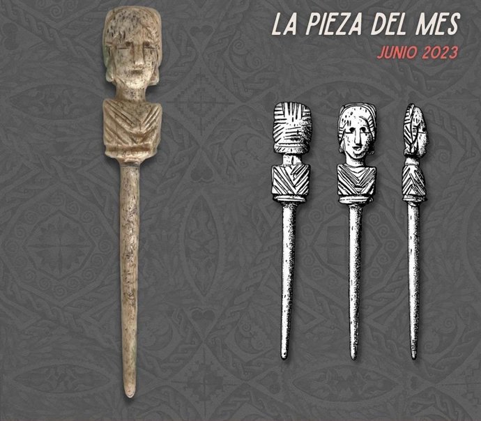 El Museo de la Olmeda de Saldaña (Palencia) destaca una aguja de pelo tallada en hueso como pieza del mes