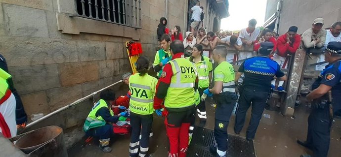 Dispositivo de DYA en el encierro de San Fermín.