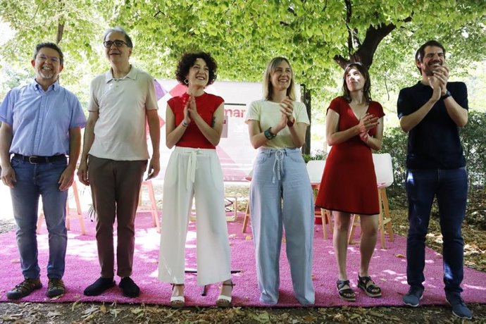 La cabeza de lista de Sumar-En Comú Podem por Barcelona, Aina Vidal, en un acto en Mollet del Valls