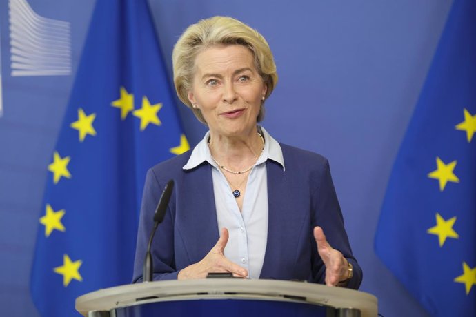 June 20, 2023, Brussels, Brussels, Belgium: Press conference by Ursula Von der Leyen at the Eurogroup meeting in Brussels.