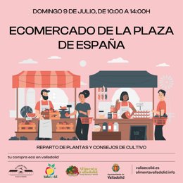 El Ecomercado de la Plaza de España de Valladolid vuelve a celebrarse este domingo
