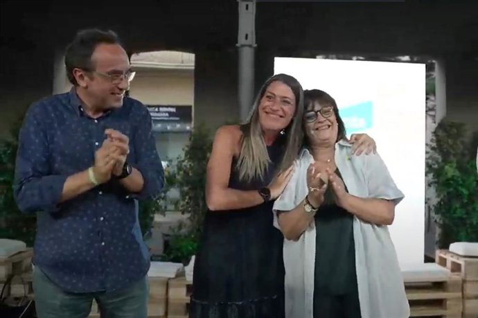 Rull, Nogueras y Lluís al final del mitin