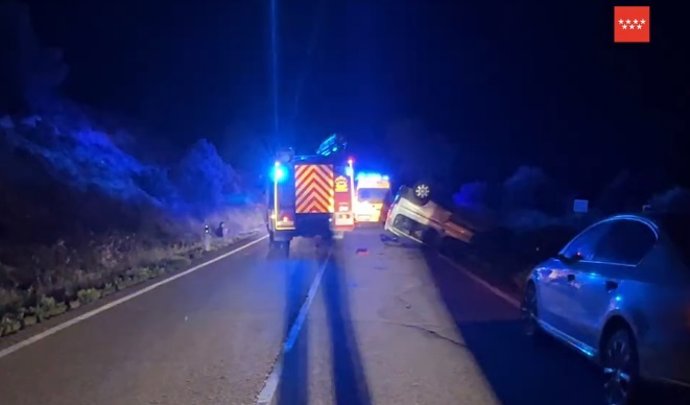 Accidente de coche en el kilómetro tres de la carretera M-231, Madrid.