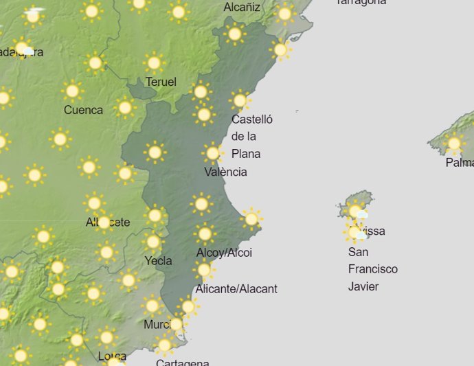 Predicción meteorológica para el domingo 9 de julio