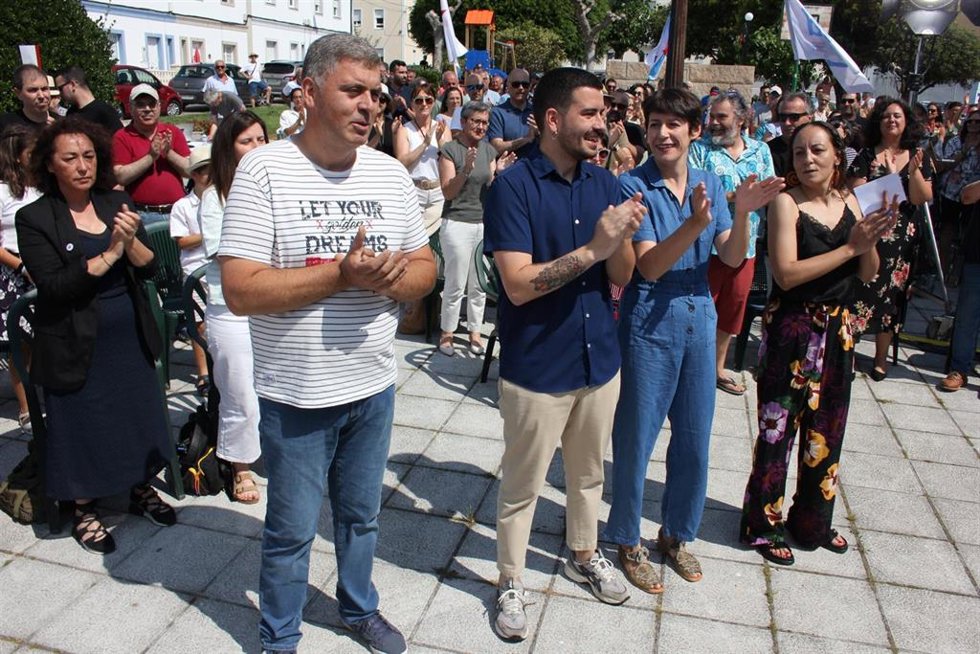 La portavoz nacional del BNG, Ana Pontón, participa en un mitin en Foz (Lugo).