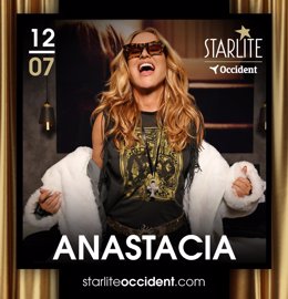 Cartel de la actuación de Anstacia el próximo miércoles en el Starlite Occident, en Marbella.