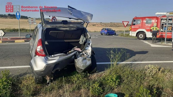 Imagen de uno de los vehículos accidentados.