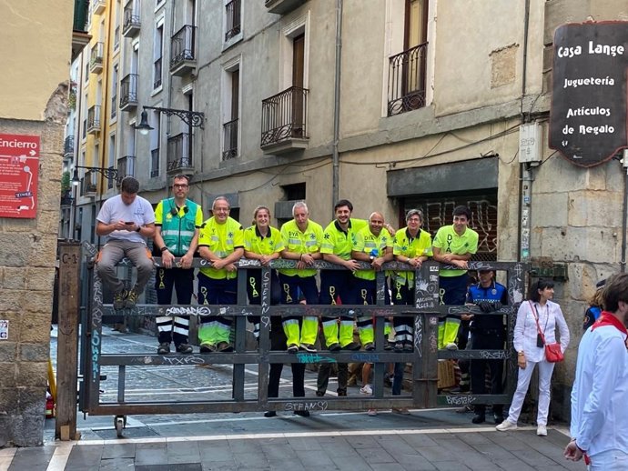 Imagen del dispositivo de DYA Navarra en el encierro