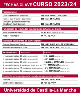 Uclm: La Uclm Abre El 14 De Julio El Plazo De Automatrícula Para Estudiantes De Primer Curso De Grado Admitidos En La Preinscripción