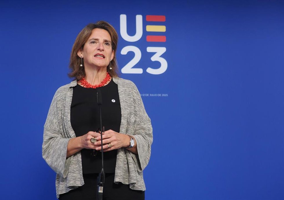Teresa Ribera, a su llegada a la cumbre de Ministros de Energía en Valladolid.